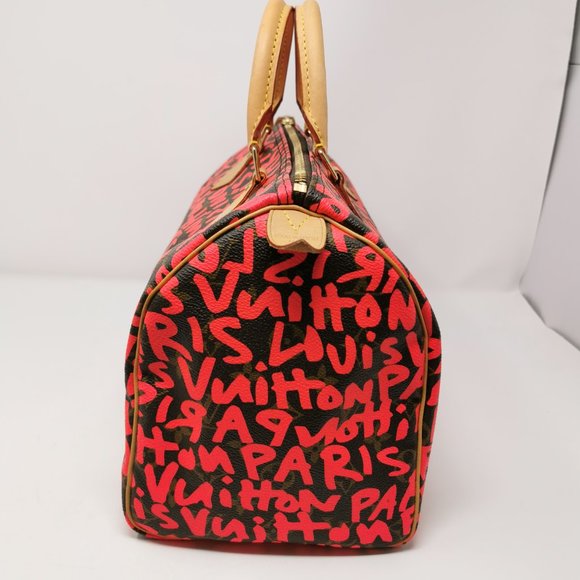 Louis Vuitton Limited Edition Speedy 30 Pink Graffiti Monogram Canvas Hand Bag - Picture 5 of 9